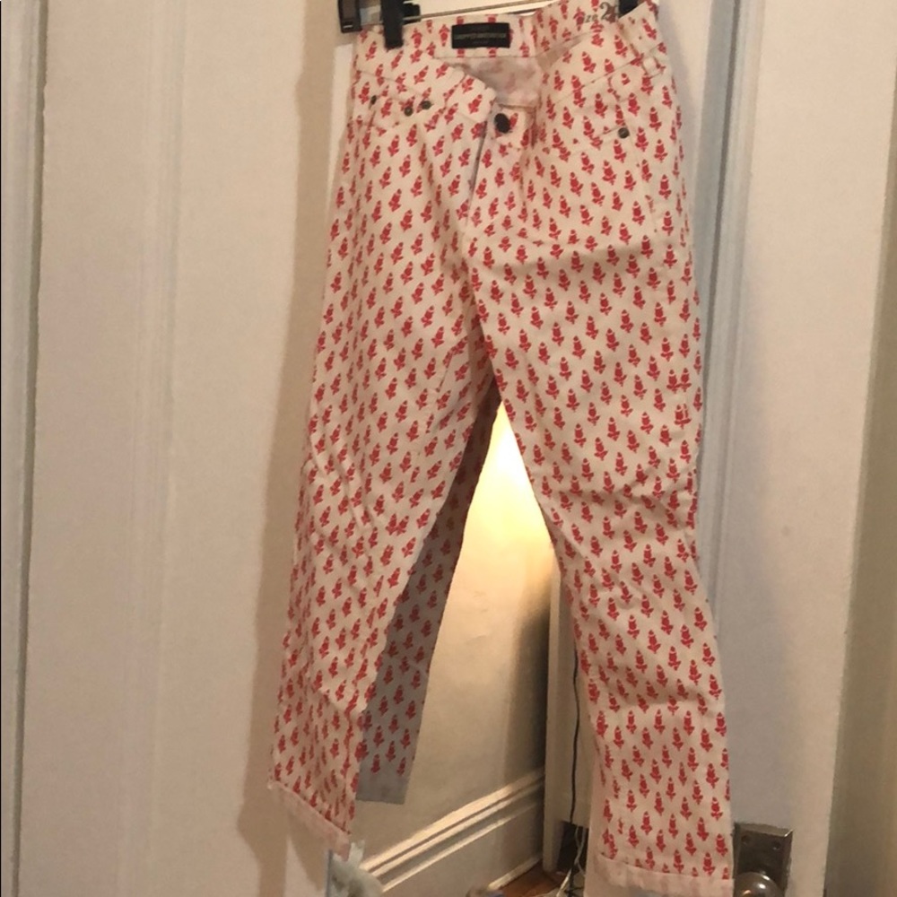 J Crew cropped matchstick flora size 26